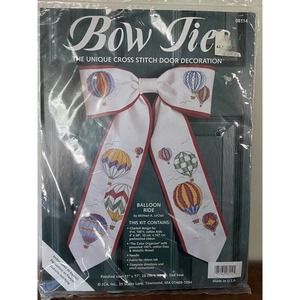 JCA Bow Ties Cross Stitch Kit Door Decor "Balloon Ride" 11"x17" Michael LeClair